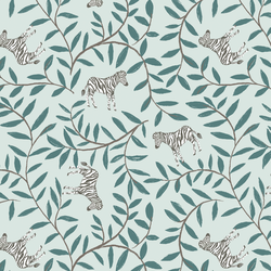 Zebra Garden in Sky Blue