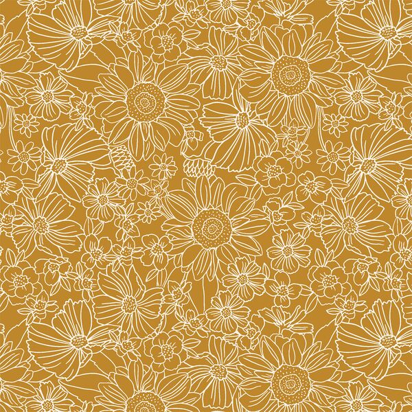 Sunflower Garden in Vintage Gold