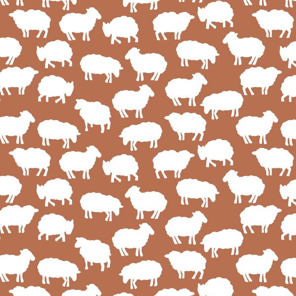 Sheep Silhouette in Terracotta
