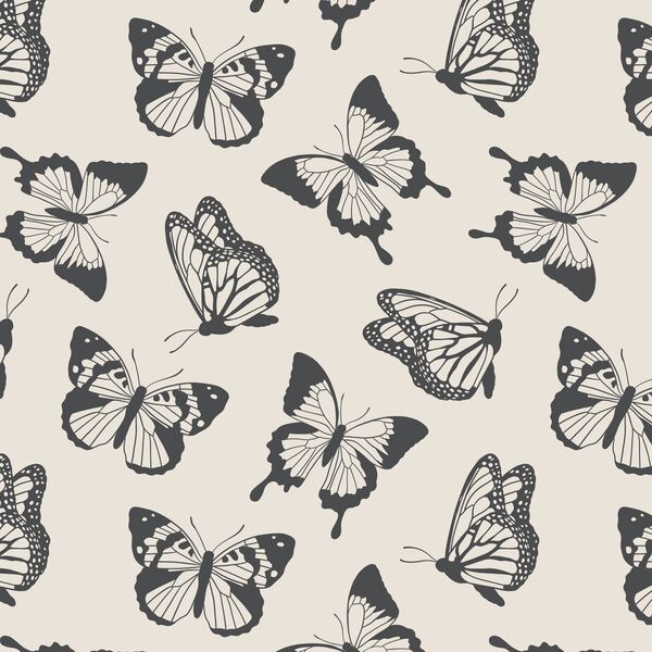 Fluttering Butterflies in Gray