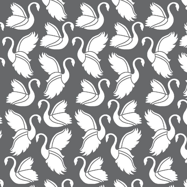 Swan Silhouette in Charcoal