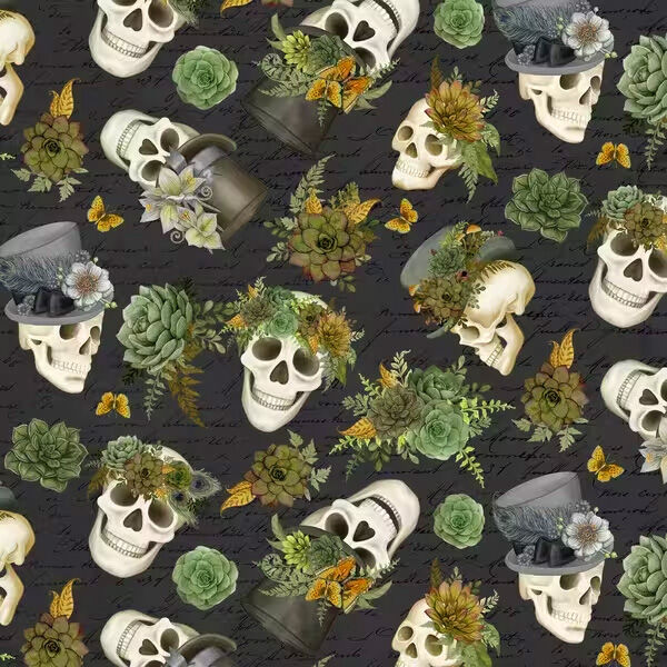 Skulls and Hats in Black