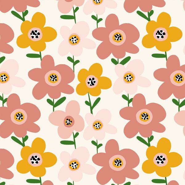Large Summer Mod Flowers in Ivory
