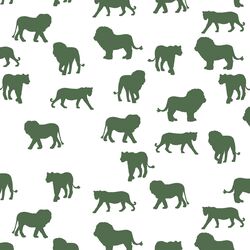 Lion Silhouette in Kale on White