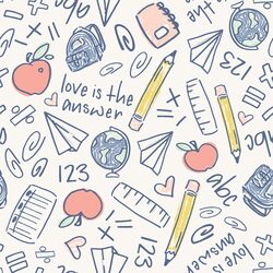 Back to School Supplies in Chalk White