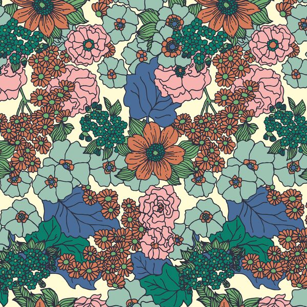 Blooming Daisies in Fresh Green