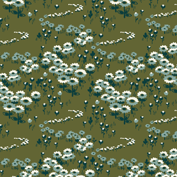 Flower Fields in Forest Green