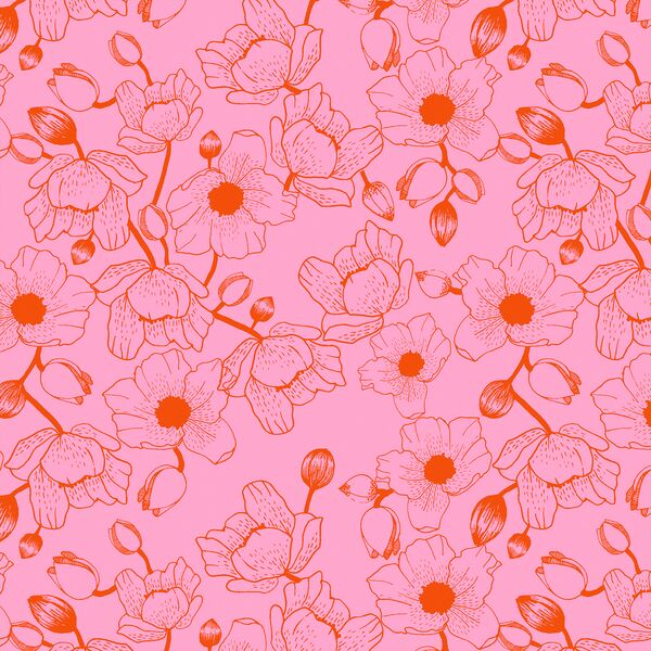 Climbing Floral in Flamingo Pink