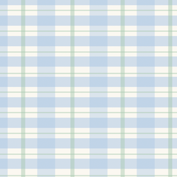 Party Plaid in Blue and Green on Ivory