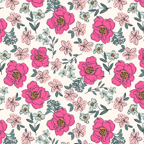 Cupid Floral in Hot Pink