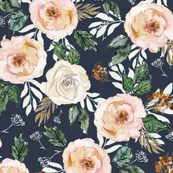 Large Frosted Floral in Evening Blue