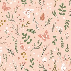 Butterflies and Blossoms in Petal Pink