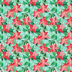 Little Poinsettia Blooms in Pool