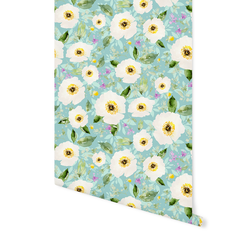 Iced Floral in Aqua Ice
