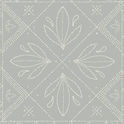 Large Dotted Tile in Cream on Grey