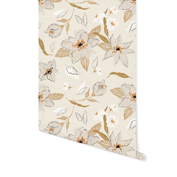 Freehand Floral in Cream