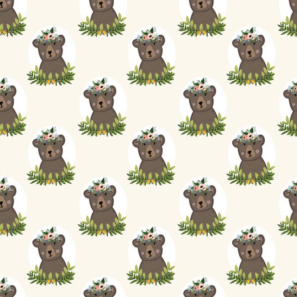 Floral Bear in Ivory