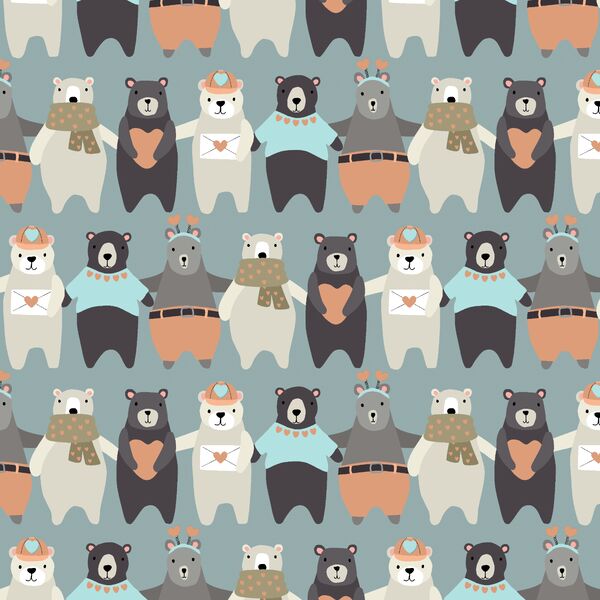 Bears in Dusty Blue