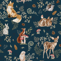 A Whimsical Woodland in Navy