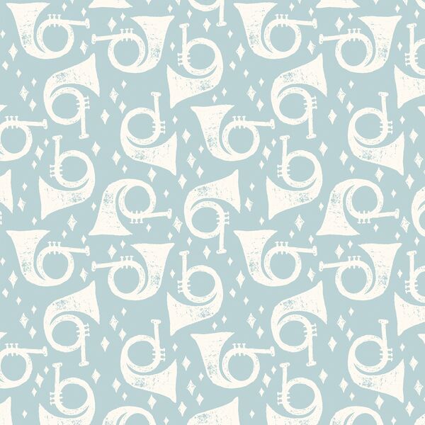 Horns a Playing in Frosted Blue