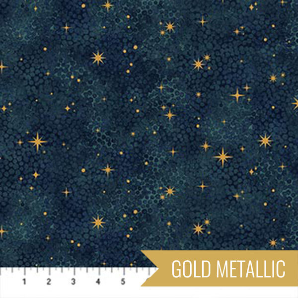 Celestial Stars in Navy Shimmer