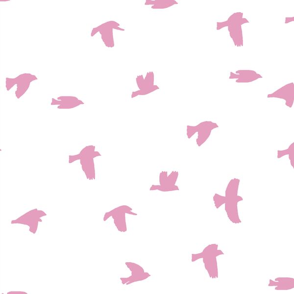 Flock Silhouette in Begonia on White