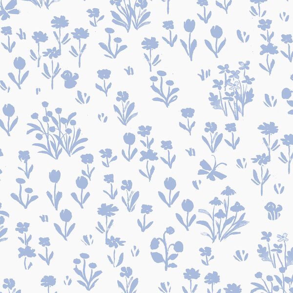 Large Garden Silhouette in Pond Blue on Cloud