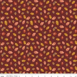 Acorns & Oak Leaves in Dark Rust