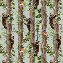 Woodland Climbers in Misty Green