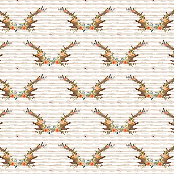 Small Meadow Horns in Tan Stripe
