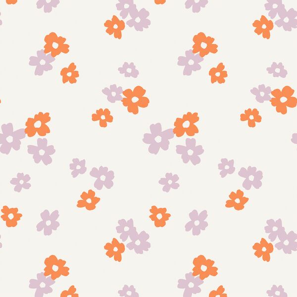 Large Fleur-fetti in Tangerine and Pastel Lilac