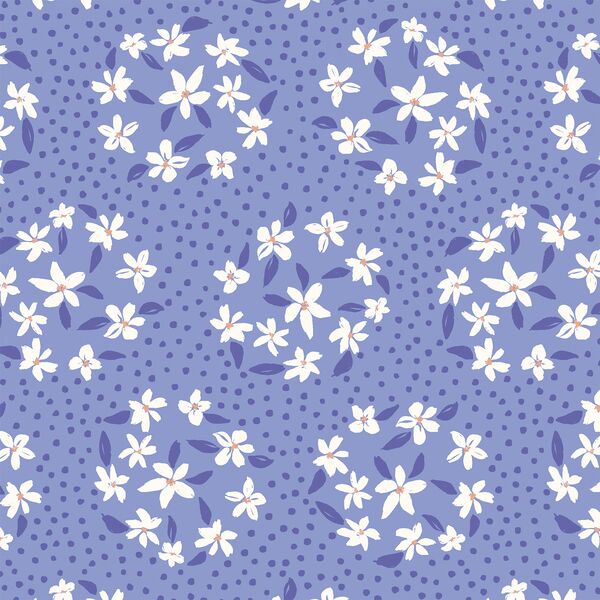 Floral Dot in Periwinkle
