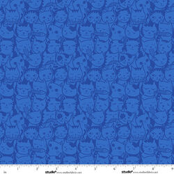 Outlined Cats with Fish in Nightshade