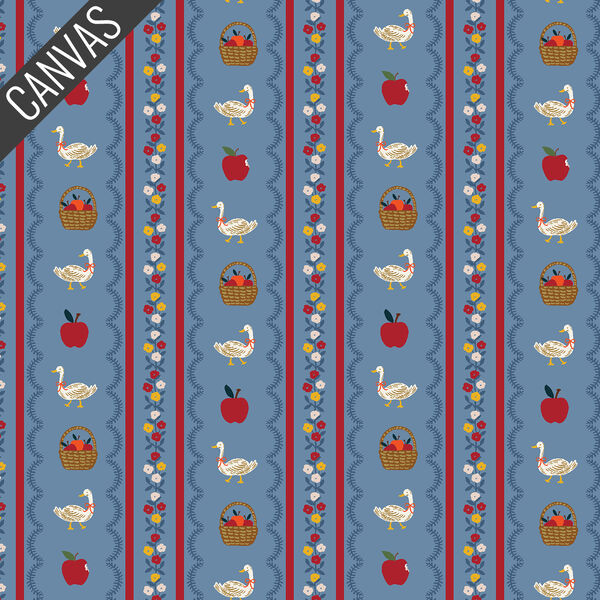 Farmhouse Stripe Canvas in Blue