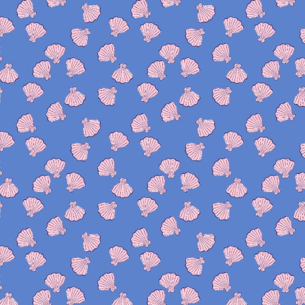 Scallop Sea Shell in Azure