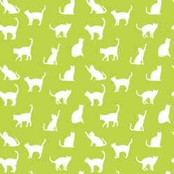 Cat Silhouette in Lime