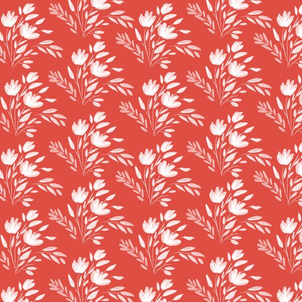 Etched Floral in Grenadine Red