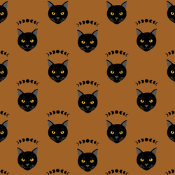 Mystical Cats in Amber Brown