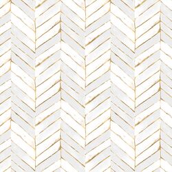 Painted Chevron in White and Gold
