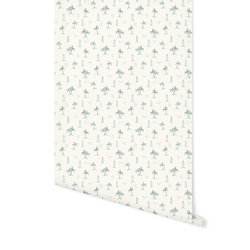 Palm Beach in Pewter Blue on Cream
