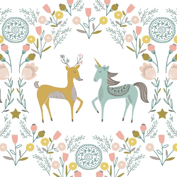Fairy Tale Damask in White