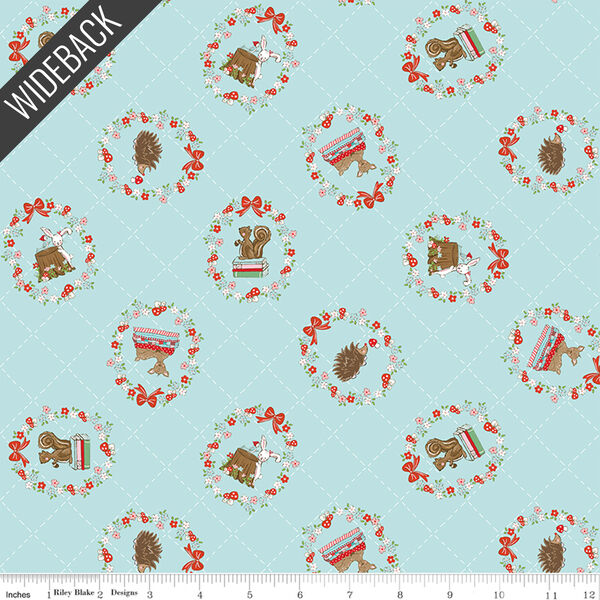 Tossed Animals Wideback in Aqua