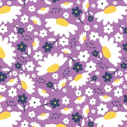 Daisies in Navy and Violet