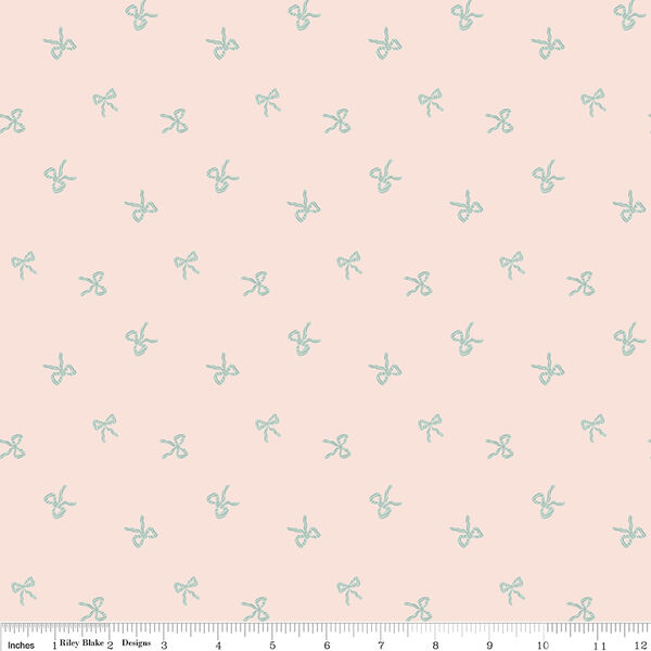 Sweet Cotton Tales Bows Flannel in Blush