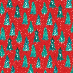 Snowy Pine in Holly Red
