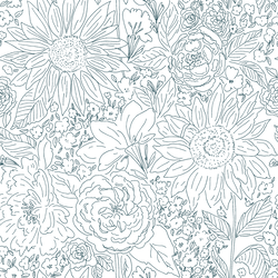 Paperie in Dark Garden Teal on White