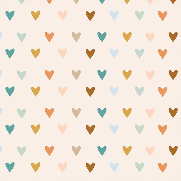 Large Boho Rainbow Hearts in Vintage Summer