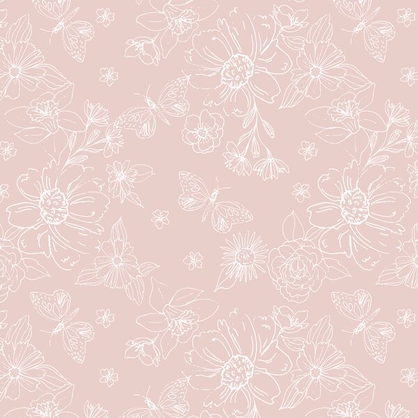 Sketched Florals in Pink Blossom