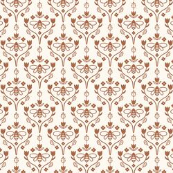 Vine Damask in Cinnamon on Cream