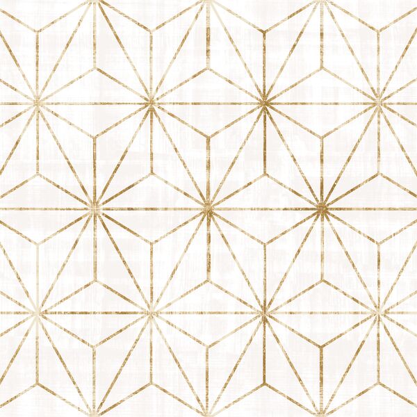 Large Star Geo in White and Gold